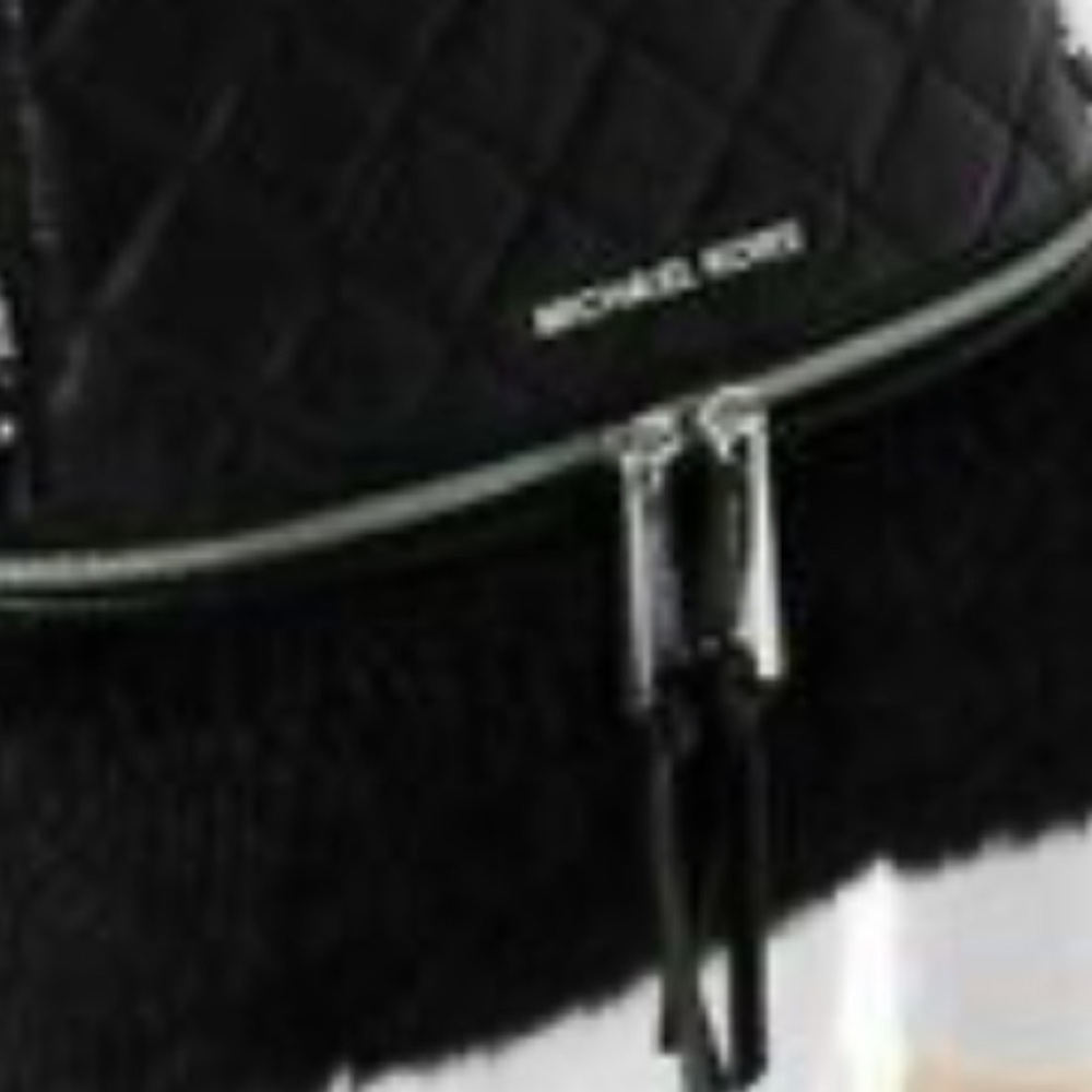 Michael Kors Black Quilted Fur-Trim Backpack - Picture 7 of 13